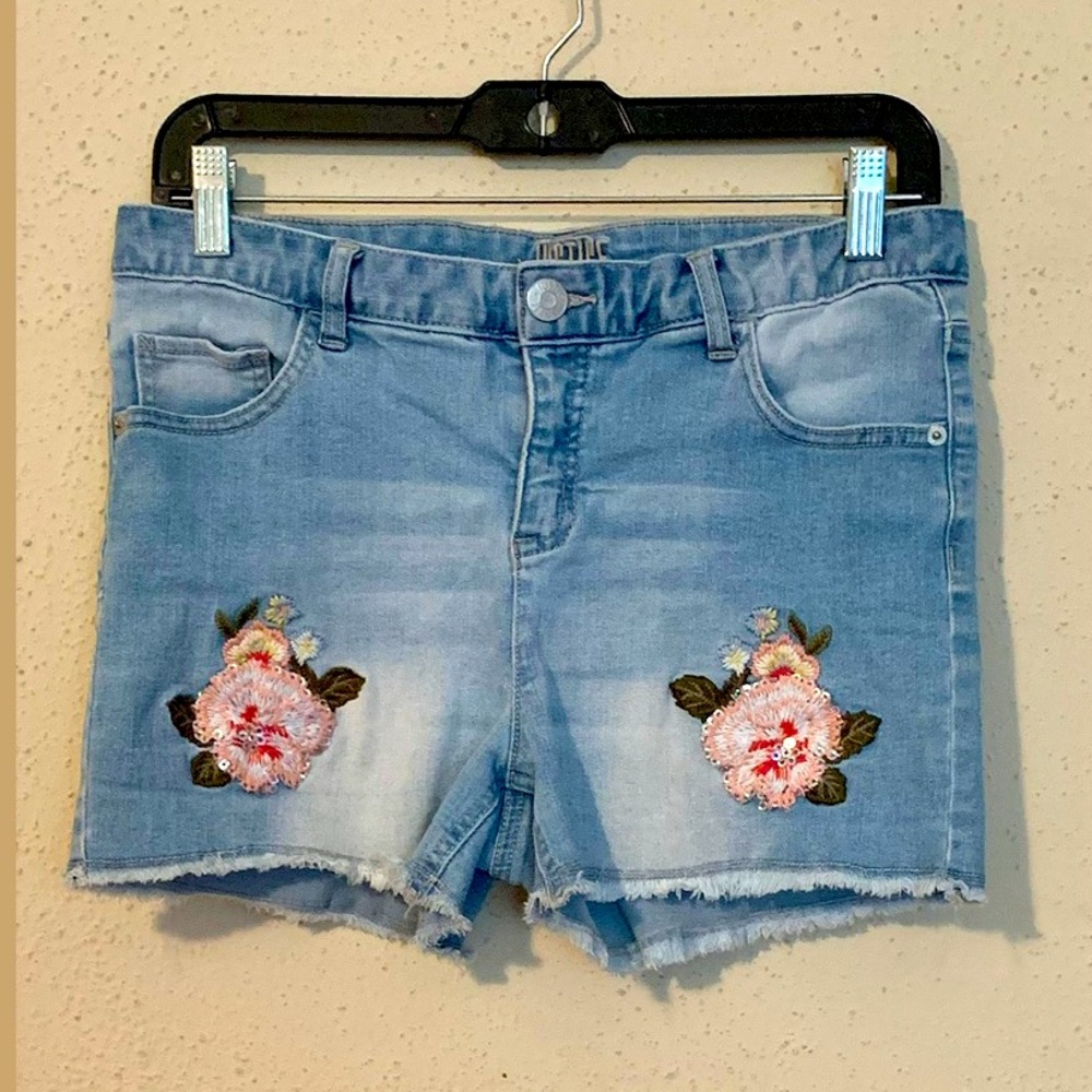 Original Justice Flower Embroidered Denim Shorts